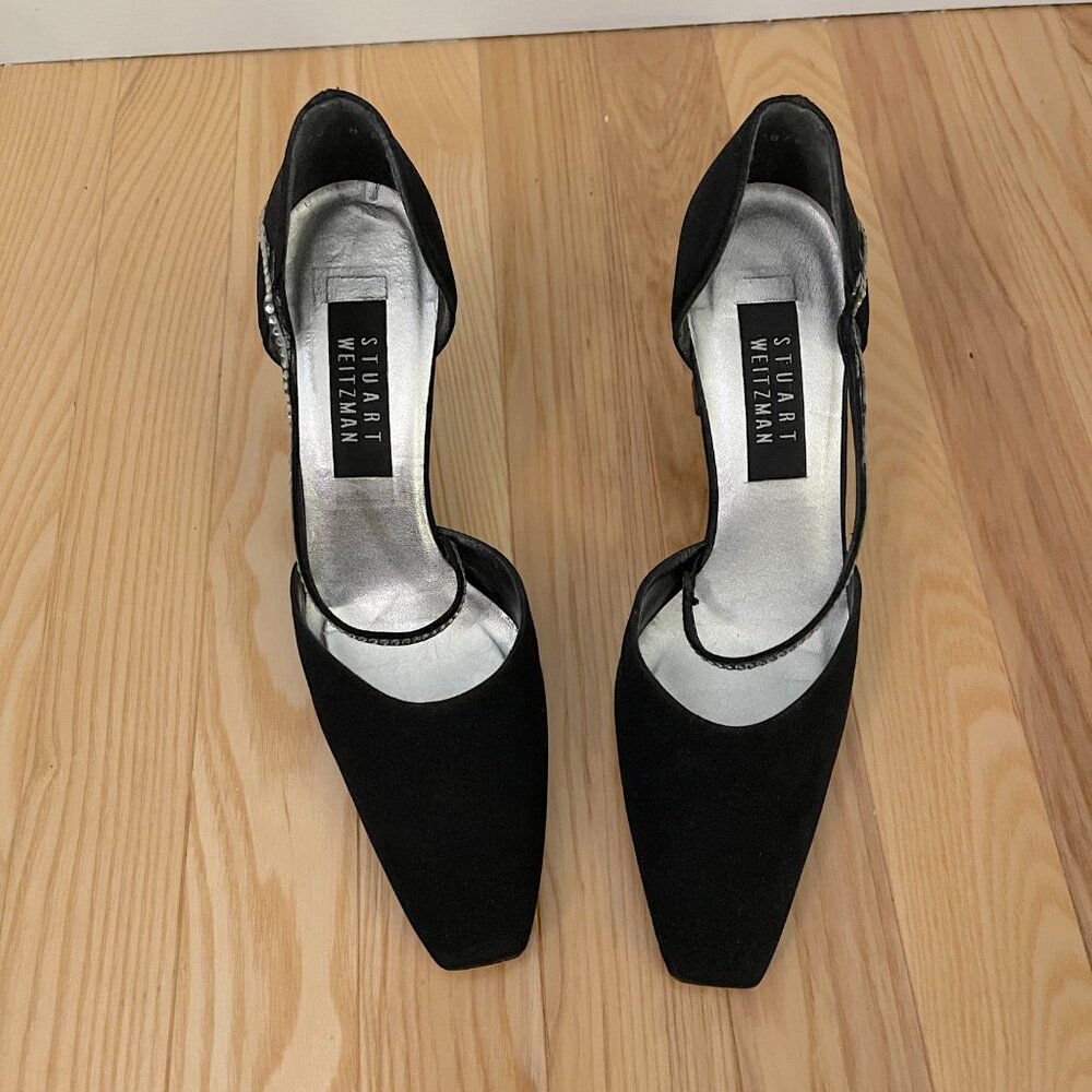 Vintage Stuart Weitzman Black & Crystal Pumps - Size 8 - Picture 3 of 10